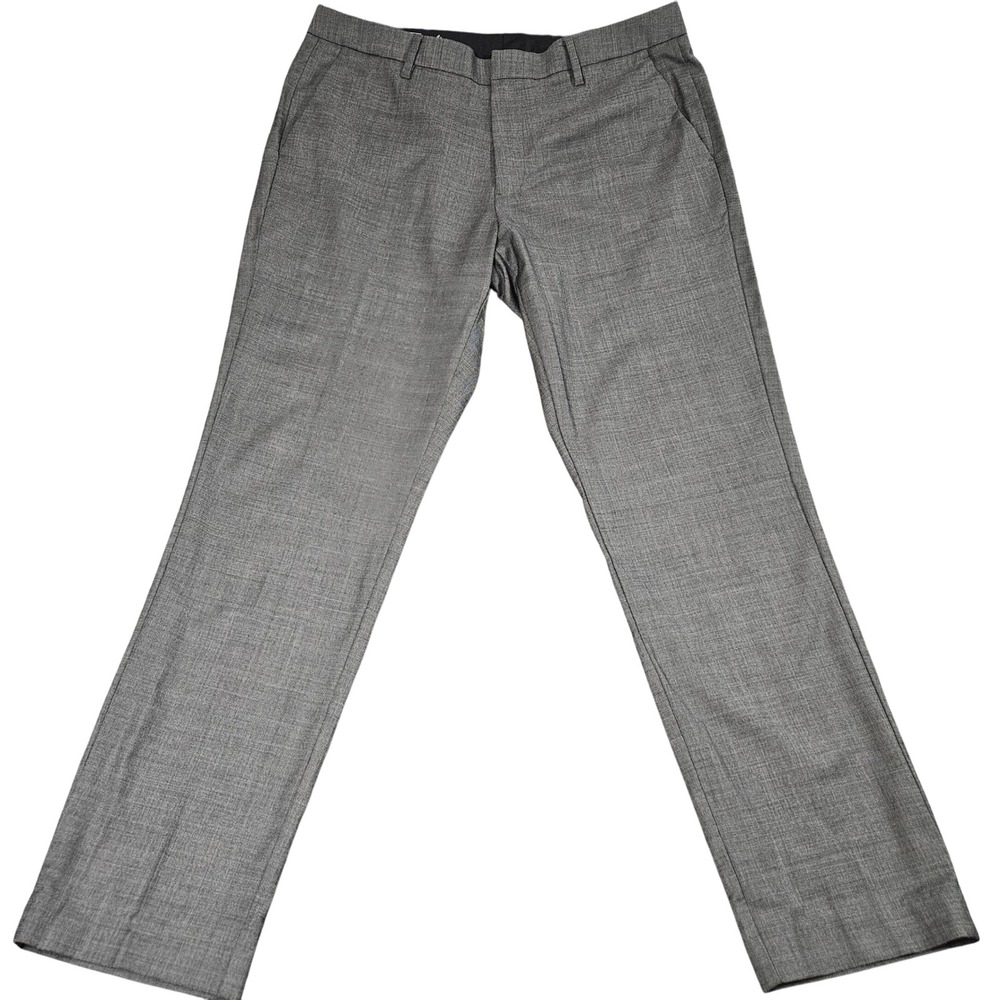 Bonobos Slim Fit Dress Pants 34x30 Gray Stretch Woven Trouser‎ Office Career